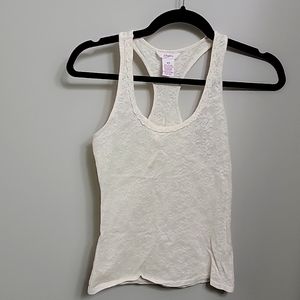 Ivory lace razor back tank top (xs)